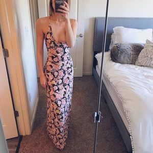 Black and Pink Floral Maxi
